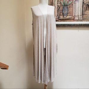 LuLaRoe Beige Cream Joy Long Cardigan Vest